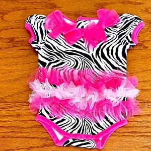 Babyrageous | zebra print with pink tulle accents